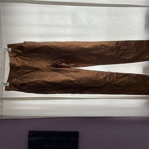 Vintage Emanuel Ungaro bronzed leather pants. Purchased 1995 never been worn.